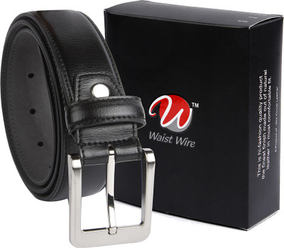 

Waist Wire Men Formal Black Artificial Leather Belt