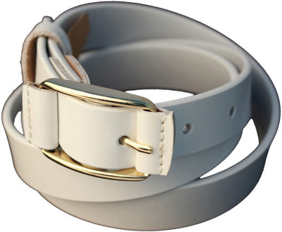 

Lion Heart Women Casual White Genuine Leather Belt