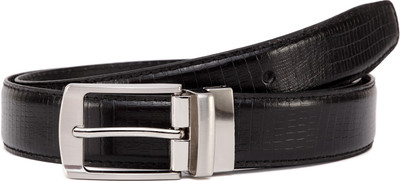 

U+N Men Casual Black Genuine Leather Belt