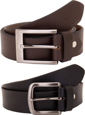

Valbone Men Formal Black Genuine Leather Belt, Black;brown