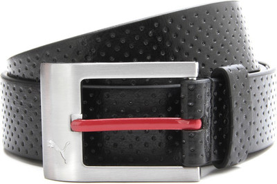 

Puma Men Black Belt, Black-puma red-brushed silver