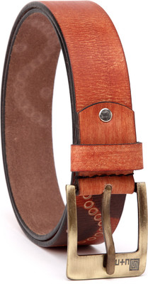 

U+N Men Casual Brown Genuine Leather Belt