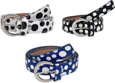 

SRS Women Casual Black, Blue, White Artificial Leather Belt, Black-blue-white-35