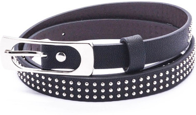 

TGF Women Casual, Party Black Artificial Leather, Metal Belt