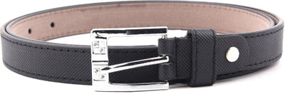

Buckle Up Women Casual Black Artificial Leather Belt