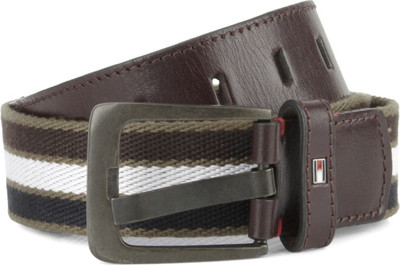 

Tommy Hilfiger Men White, Blue, Brown Belt, Tan