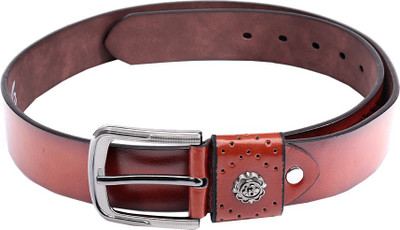 

Swiss Design Men Brown Genuine Leather Belt, Tan