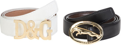

MDR Collections Men Formal White, Black Artificial Leather Belt, Black;white