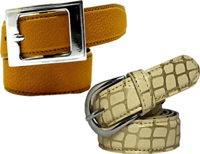 

Wholesome Deal Women Casual Multicolor Synthetic Belt, Cream and brown