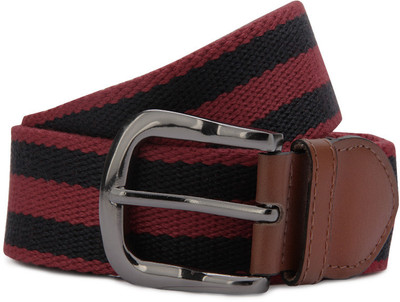 

Allen Solly Men Multicolor Genuine Leather, Fabric, Metal Belt, Red and navy
