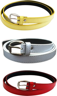 

Verceys Girls Casual Yellow, White, Red Artificial Leather Belt, Red;white;yellow