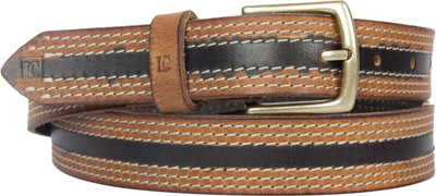 

Leder Concepts Women Formal Black, Tan Genuine Leather Belt, Tan;black