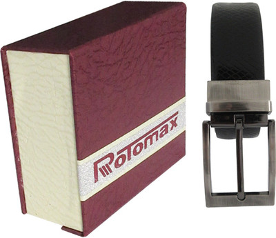 

Rotomax Men Black Genuine Leather Reversible Belt