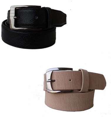 

Klaska Men Casual Black Genuine Leather Belt