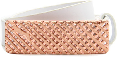 

Puma Women White Belt, White and red copper