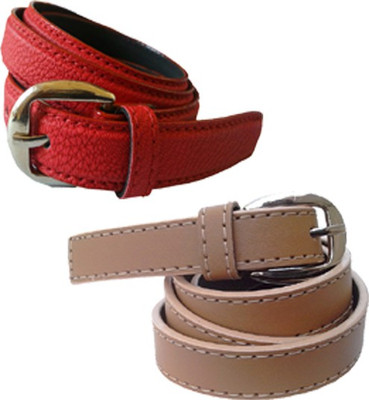 

Wholesome Deal Women Casual Multicolor Synthetic Belt, Brown and pink
