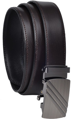 

Hawai Men Casual Black Genuine Leather Reversible Belt, Black-1