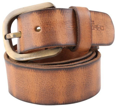 

Redrho Men Tan Genuine Leather Belt