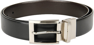 

Lino Perros Men Formal Black Genuine Leather Reversible Belt, B001