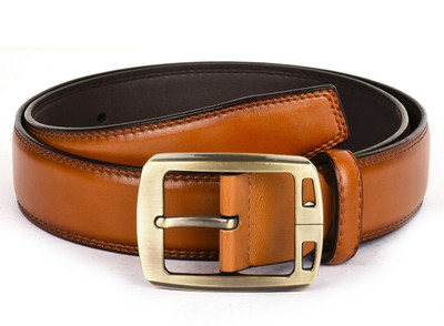 

Buckle Up Men Formal Tan Artificial Leather Belt