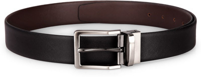 

Teakwood Men Casual Black Genuine Leather Reversible Belt