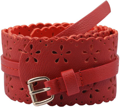 

Antiformal Women Party Red Artificial Leather Belt
