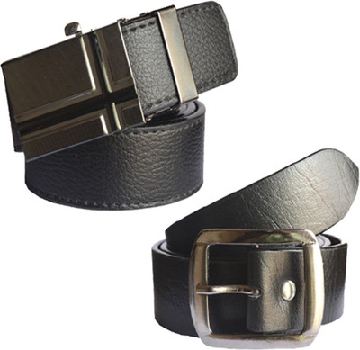 

Loopa Men Formal Multicolor Artificial Leather Belt, Black and brown