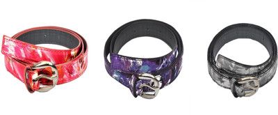 

Robb Club Women Pink, Purple, Black Artificial Leather Belt, Black;pink;purple