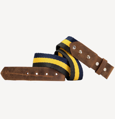 

99Cells Men Casual Multicolor Fabric Belt, Yellow