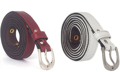 

Fashno Women Casual Multicolor Synthetic Belt, Maroon;white