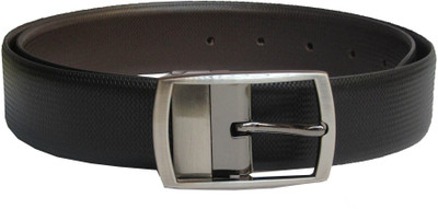 

eXcorio Men Formal Black Genuine Leather Reversible Belt, Black;brown