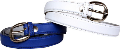 

Wensen Kale Girls White, Blue Artificial Leather Belt, Blue;white