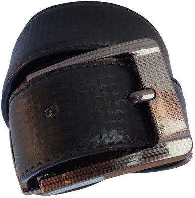 

P&E Men Formal Black Artificial Leather Reversible Belt