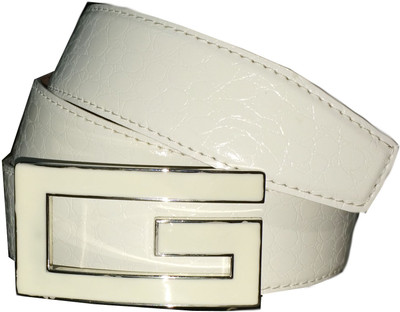 

Shopchoice Men White Genuine Leather Belt