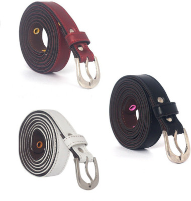 

Fashno Women Casual Multicolor Synthetic Belt, Black;maroon;white