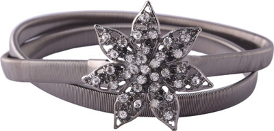 

Buckle Up Women Casual Grey Metal Belt