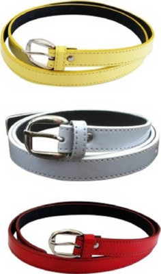 

SUNRISE ENTERPRISES Girls Casual, Evening, Formal, Party Yellow, White, Red Artificial Leather, Fabric Belt, Yellowwhitered04219