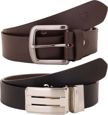 

Valbone Men Formal Black Genuine Leather Belt, Black;brown