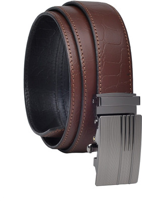 

Hawai Men Casual Brown Genuine Leather Reversible Belt, Brown-1