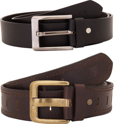 

Valbone Men Formal Black Genuine Leather Belt, Black;brown