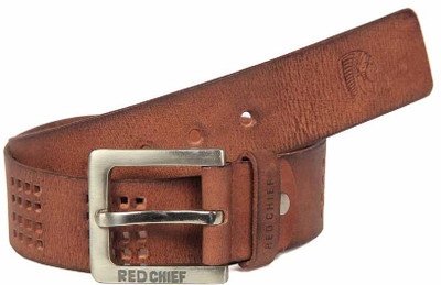

Red Chief Men Tan Genuine Leather Belt, 006