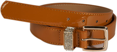 

Young & Forever Women Casual, Evening/Party, Formal, Semi-formal Brown Artificial Leather Belt, Brown leather belt with rhinestone embellished buckle