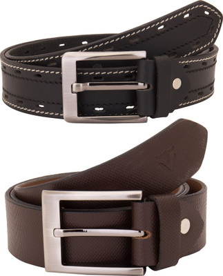 

Valbone Men Formal Black Genuine Leather Belt, Black;brown