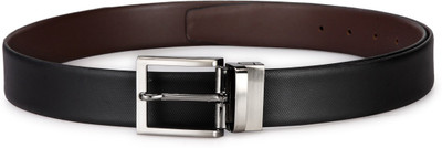 

Teakwood Men Casual Black Genuine Leather Reversible Belt