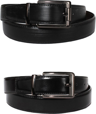 

Lenin Men Evening Black Genuine Leather Reversible Belt
