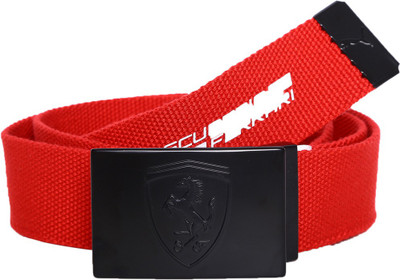 

Puma Men Casual Red Fabric Belt, Rosso corsa-white-black