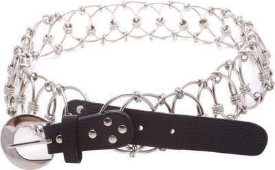 

Stylogy Girls Casual Silver Genuine Leather Belt, Black