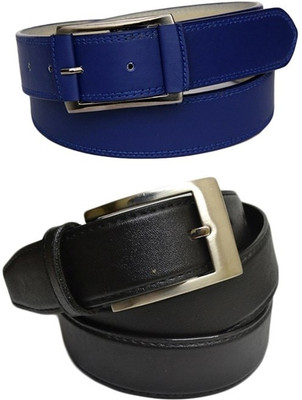 

Skyways Men Formal, Casual Black, Blue Texas Leatherite Belt, Black-01