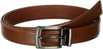 

Osaiz Men Formal Tan Artificial Leather, Metal Belt, Tan-18