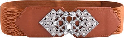 

Buckle Up Women Casual Tan Artificial Leather Belt